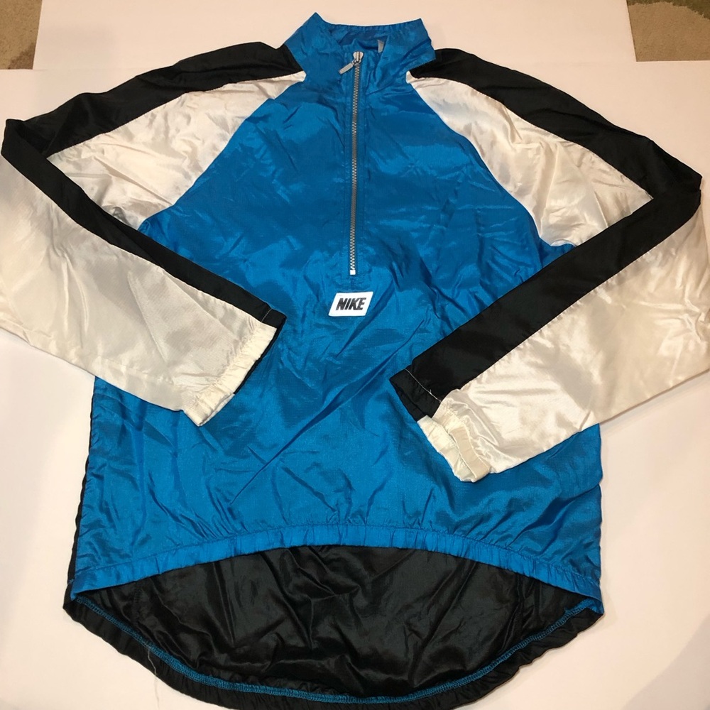 Nike Quarter Zip Windbreaker Men’s Size Small Black, Blue & White